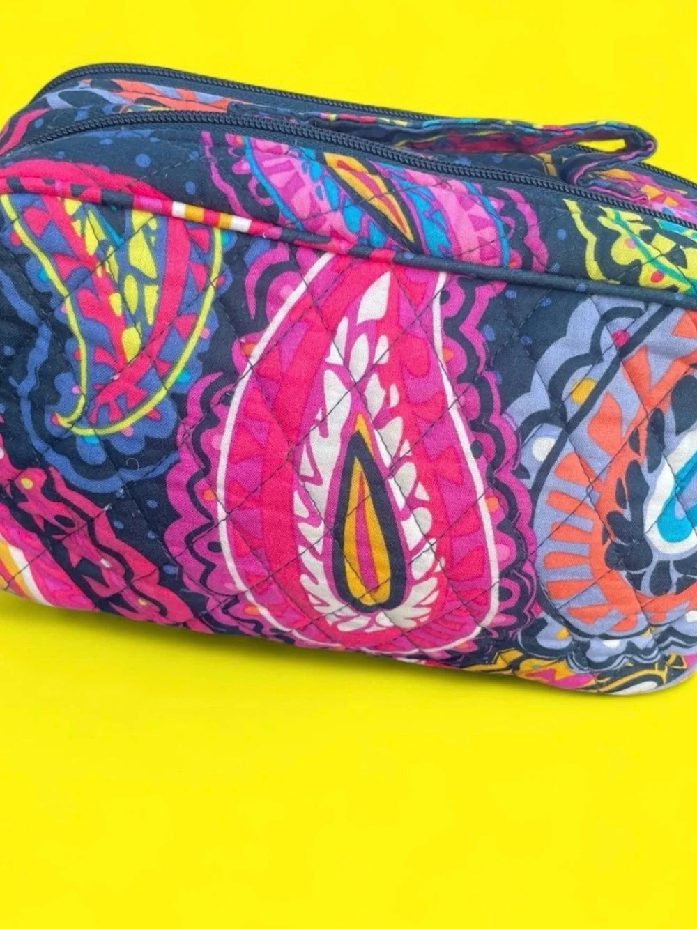 Vera Bradley Twilight Paisley dual zip Cosmetic Makeup toiletries bag